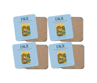 Thumbnail for Leopold Sedar Senghor International Airport (DKR) design on light blue 4 pieces set coaster
