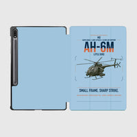 Thumbnail for MD AH-6M Little Bird design on light blue samsung tablet tablet case