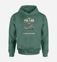 Thumbnail for Sikorsky CH-148 Cyclone design on green double-side hoodie, single-side print