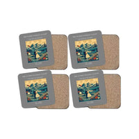 Thumbnail for The Summit Wedding Flight - Designed Coasters design on gray 4-pieces-set