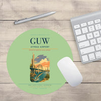 Thumbnail for Atyrau Airport (GUW) design on light green round mouse pad