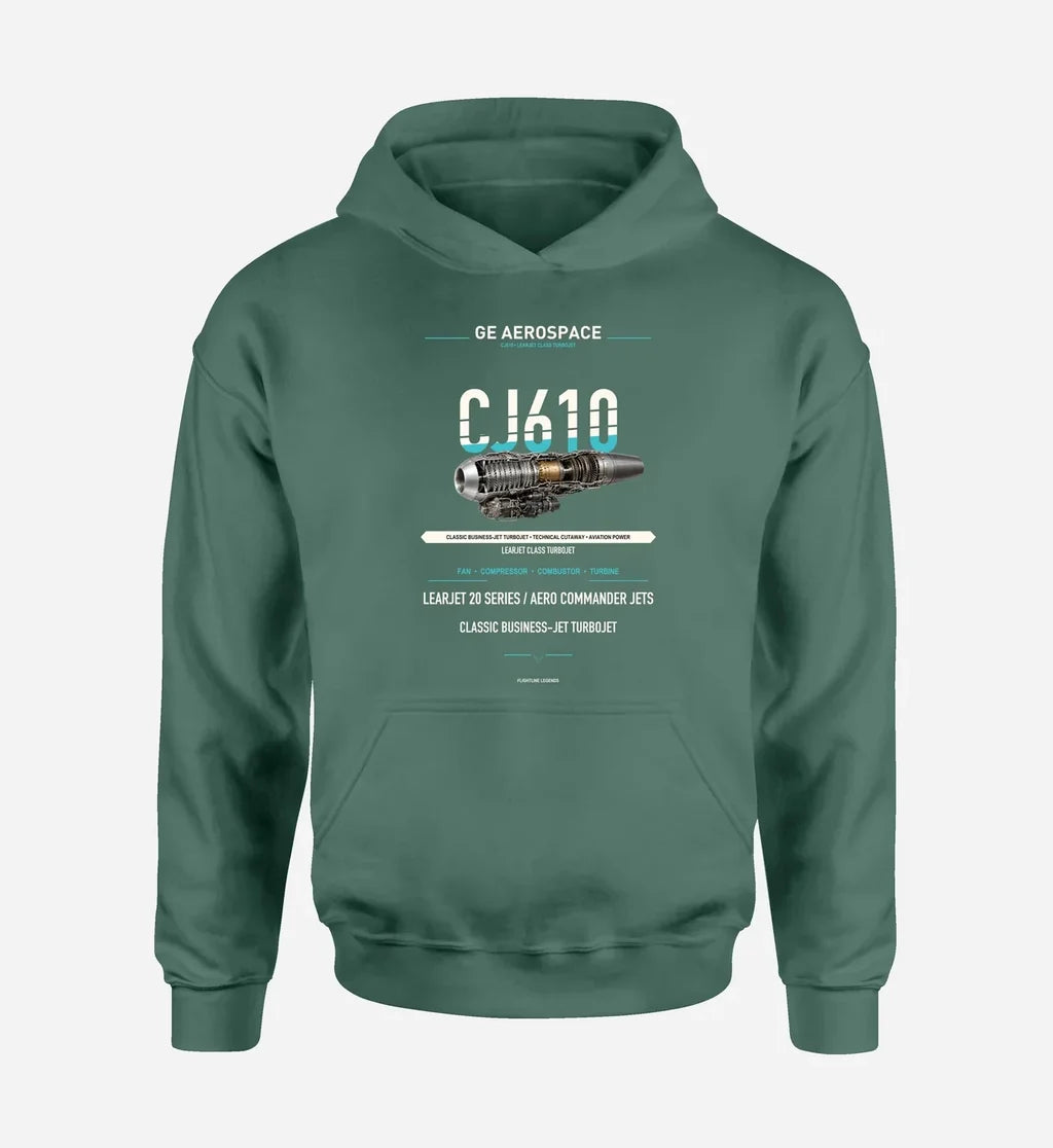 CJ610 design on green hoodie single side
