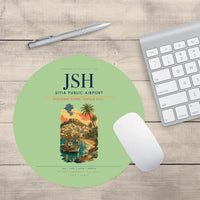 Thumbnail for Sitia Public Airport (JSH) design on light green round mouse pad