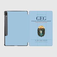 Thumbnail for Spokane International Airport (GEG) design on light blue samsung tablet tablet case