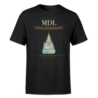 Thumbnail for Mandalay International Airport (MDL) T-Shirt single-side front print in Black | mandalay-international-airport-mdl-double-side-t-shirt