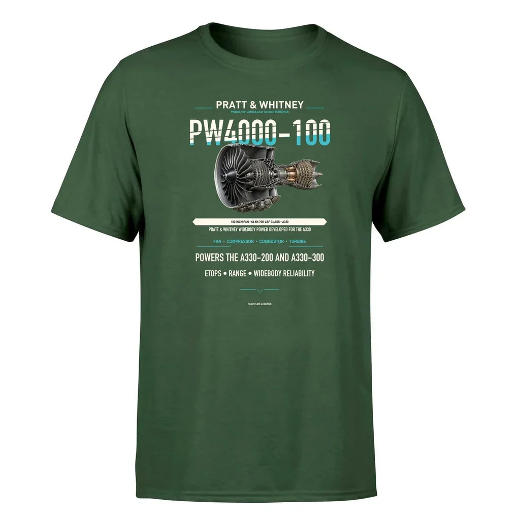 PW4000-100 design on dark green single side