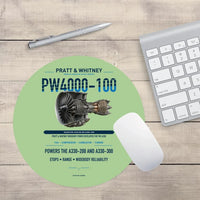 Thumbnail for PW4000-100 design on light green round mouse pad