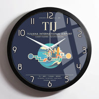 Thumbnail for Tijuana International Airport TIJ Wall-Clock Framed - Navy Blue