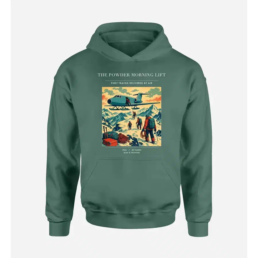 VINTAGE G4287 - The Powder Morning Lift - Premium Hoodie design on green premium