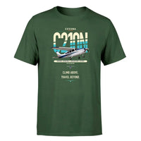 Thumbnail for Cessna T210N Centurion design on dark green t-shirt, single-side print