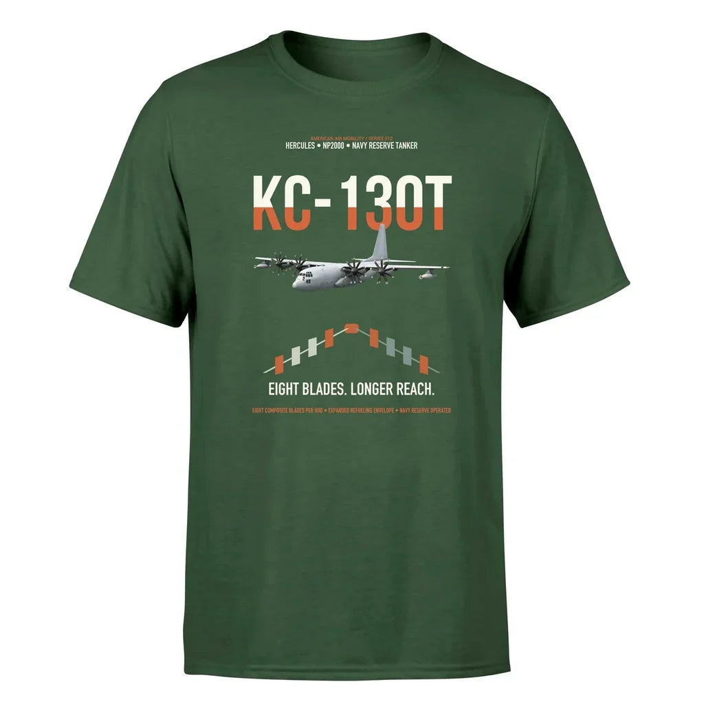 KC-130T NP2000 design on dark green double-side t-shirt, single-side print