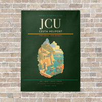 Thumbnail for Ceuta Heliport JCU vertical canvas print - no frame - dark green background