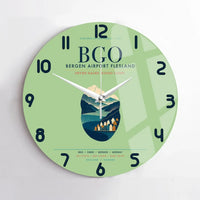 Thumbnail for Bergen Airport Flesland BGO - Seven-Rain Fjord Tapestry - Green