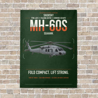 Thumbnail for Sikorsky MH-60S Seahawk vertical canvas print - no frame - dark green background