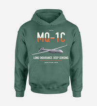 Thumbnail for MQ-1C Gray Eagle ER design on green double-side hoodie, single-side print