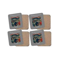 Thumbnail for The Red-Eye Lounge - Designed Coasters design on gray 4-pieces-set