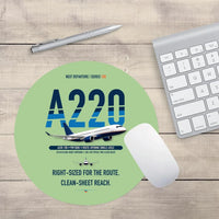 Thumbnail for Airbus A220-100 design on light green round mouse pad
