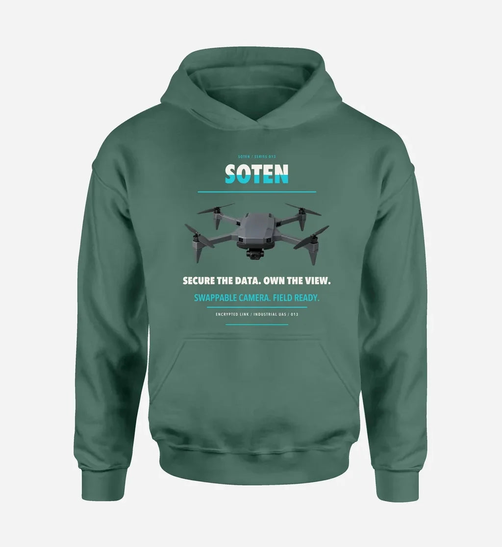 ACSL SOTEN design on green hoodie single side