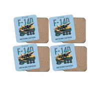 Thumbnail for F-14D Tomcat design on light blue 4 pieces set coaster
