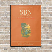 Thumbnail for South Bend International Airport SBN - Canvas Framed - Orange