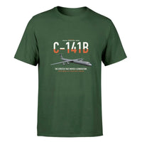 Thumbnail for C-141B Starlifter design on dark green double-side t-shirt, single-side print
