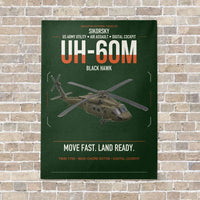 Thumbnail for Sikorsky UH-60M Black Hawk vertical canvas print - no frame - dark green background
