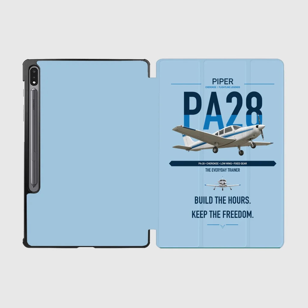 Piper PA-28 Cherokee design on light blue samsung tablet tablet case