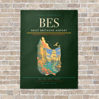 Thumbnail for Brest Bretagne Airport BES - Canvas No Frame - Dark Green