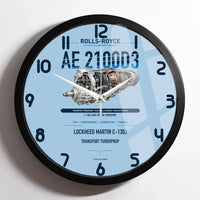 Thumbnail for AE 2100D3 design on light blue framed wall clock