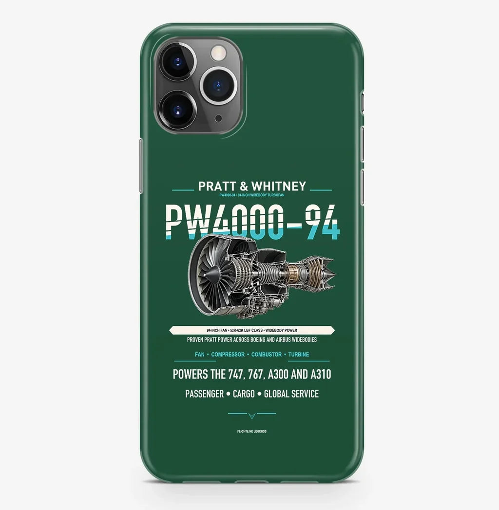 PW4000-94 Case ProMax design on dark green iphone case promax