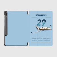 Thumbnail for Bombardier Learjet 29 design on light blue samsung tablet tablet case