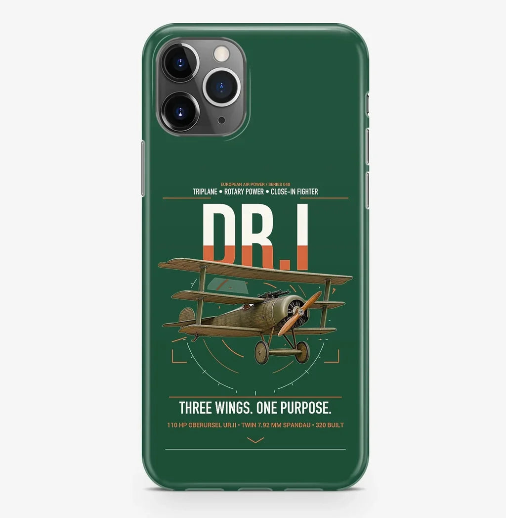 Fokker Dr.I design on dark green magsafe iphone case, for iPhone Pro Max