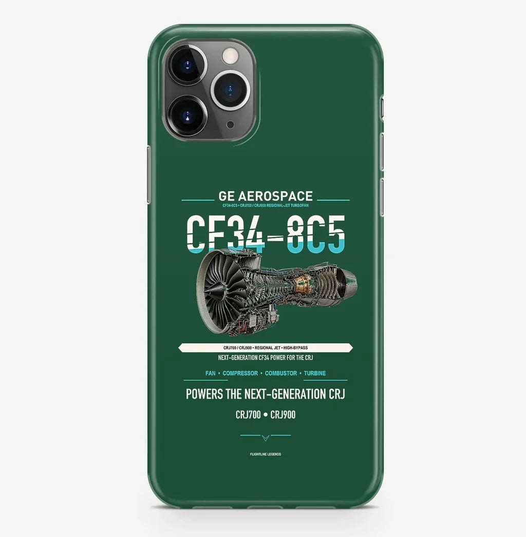 CF34-8C5 Case ProMax design on dark green iphone case promax