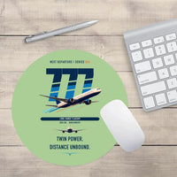 Thumbnail for Boeing 777-300ER design on light green round mouse pad
