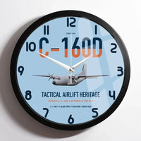 Thumbnail for Transall C-160D design on light blue framed wall clock