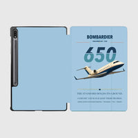 Thumbnail for Bombardier Challenger 650 design on light blue samsung tablet tablet case