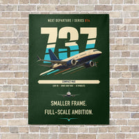 Thumbnail for Boeing 737 MAX 7 vertical canvas print - no frame - dark green background