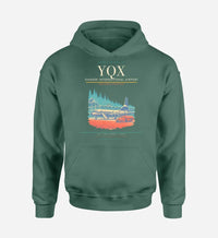 Thumbnail for Gander International Airport (YQX) design on green hoodie single-side print
