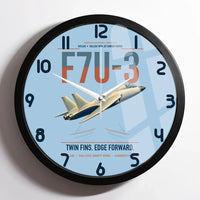 Thumbnail for F7U-3 Cutlass design on light blue framed wall clock