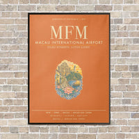 Thumbnail for Macau International Airport MFM - Canvas Framed - Orange