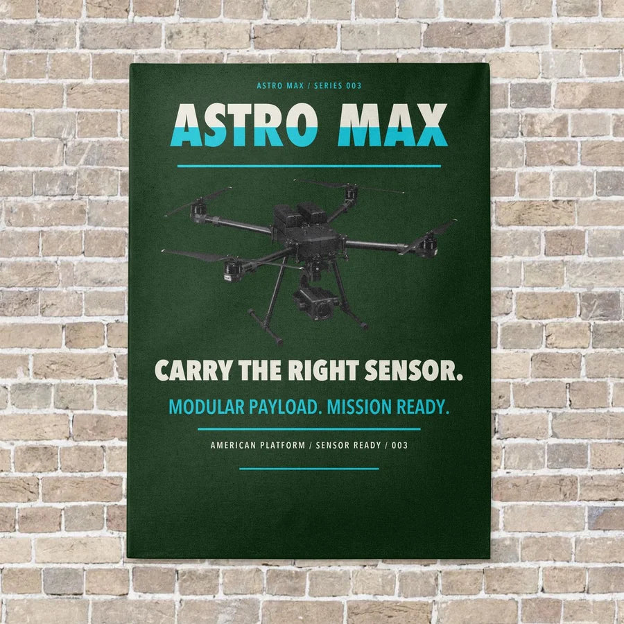 Freefly Astro Max vertical canvas print - no frame - dark green background