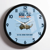Thumbnail for Sikorsky HH-3E Jolly Green Giant design on light blue framed wall clock