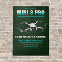 Thumbnail for DJI Mini 3 Pro vertical canvas print - no frame - dark green background