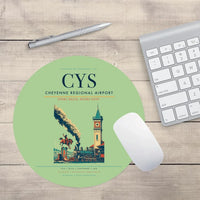Thumbnail for Cheyenne Regional Airport (CYS) design on light green round mouse pad