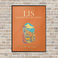 Thumbnail for Lisbon Humberto Delgado Airport LIS - Canvas Framed - Orange