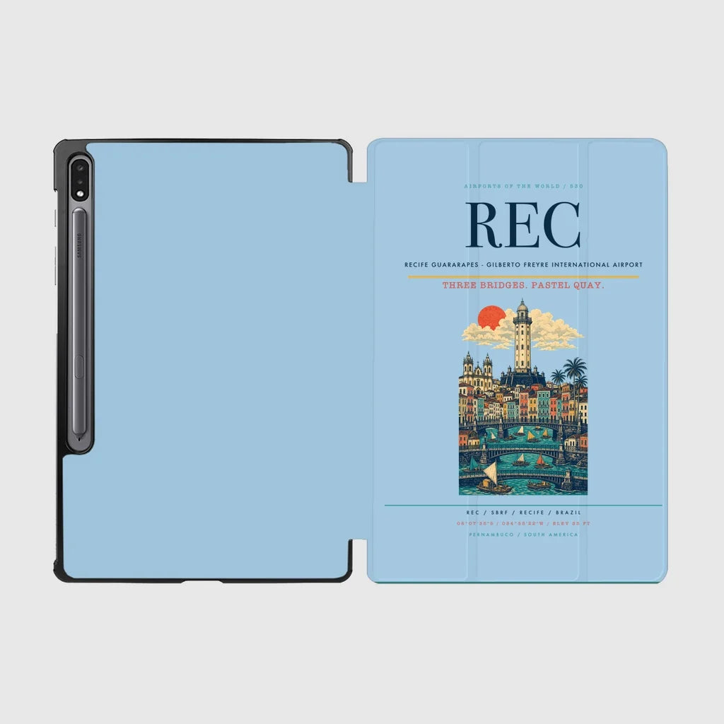 Recife Guararapes (REC) design on light blue samsung tablet tablet case