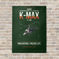 Thumbnail for Kaman K-1200 K-MAX vertical canvas print - no frame - dark green background