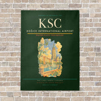 Thumbnail for Košice International Airport KSC vertical canvas print - no frame - dark green background
