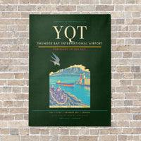 Thumbnail for Thunder Bay International Airport YQT vertical canvas print - no frame - dark green background