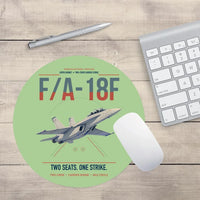 Thumbnail for F-A-18F Super Hornet design on light green round mouse pad